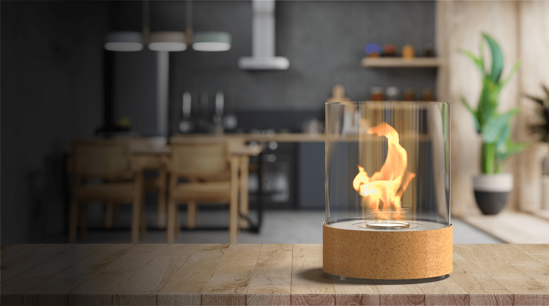 DANCING FLAMES - Round Glass Fireplace | Planikafires