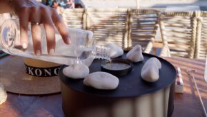 Chantico outdoor tabletop fireplace